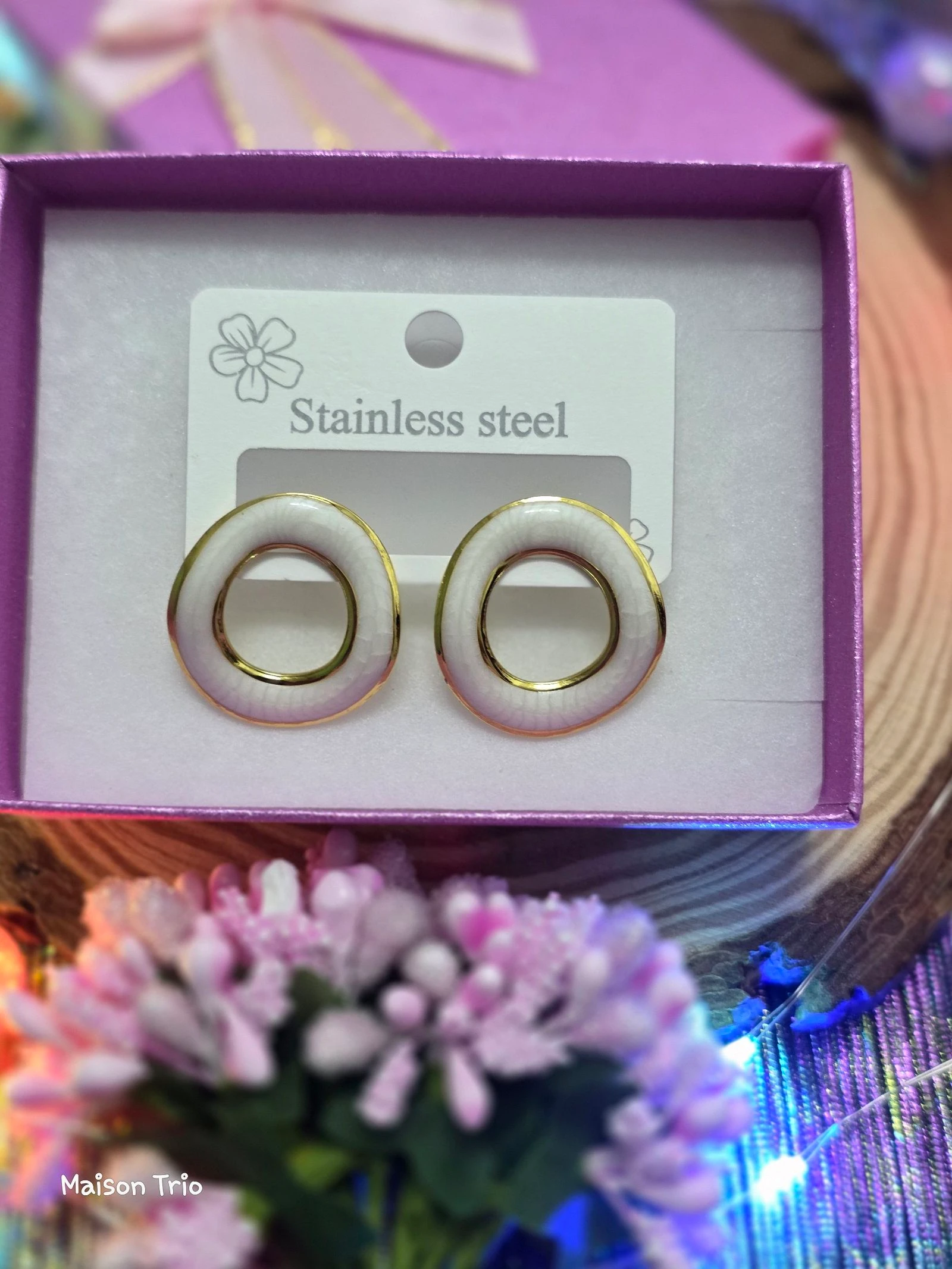 Pendientes acero inoxidable🌸